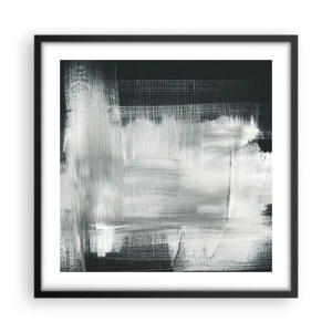 Affisch i svart ram - Vävd av det vertikala och horisontella - 50x50 cm