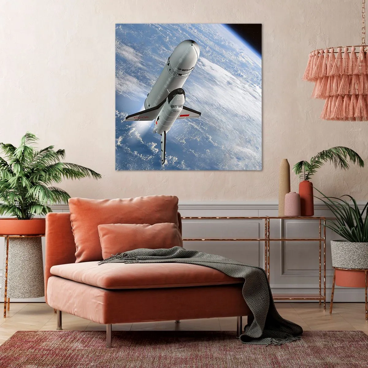 Canvastavla - Bild på duk - Rymdfärd - 70x70 cm