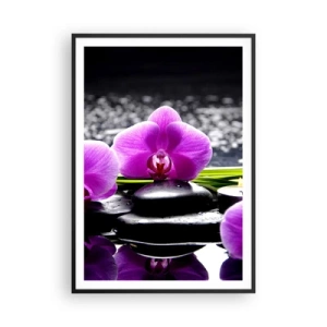 Affisch i svart ram - Drunkna i tystnad och lugn - 70x100 cm