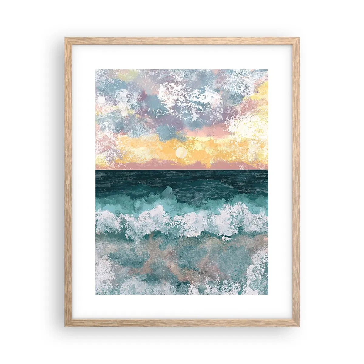 Affisch i ram av ljusek - Vatten, ljus, luft - 40x50 cm