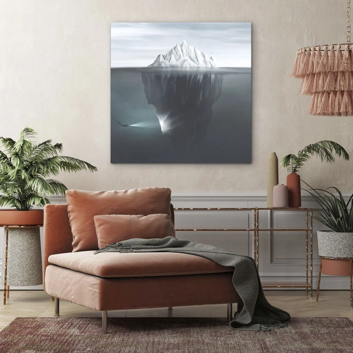 Canvastavla - Bild på duk - Undervattensmysterium - 40x40 cm