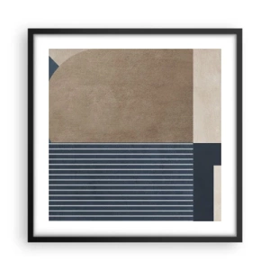 Affisch i svart ram - Komposition av enkelhet och rundhet - 50x50 cm