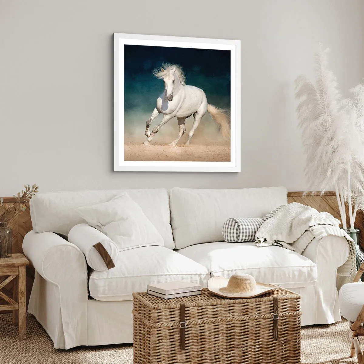 Affisch i vit ram - Frihet i ett rent tillstånd - 60x60 cm