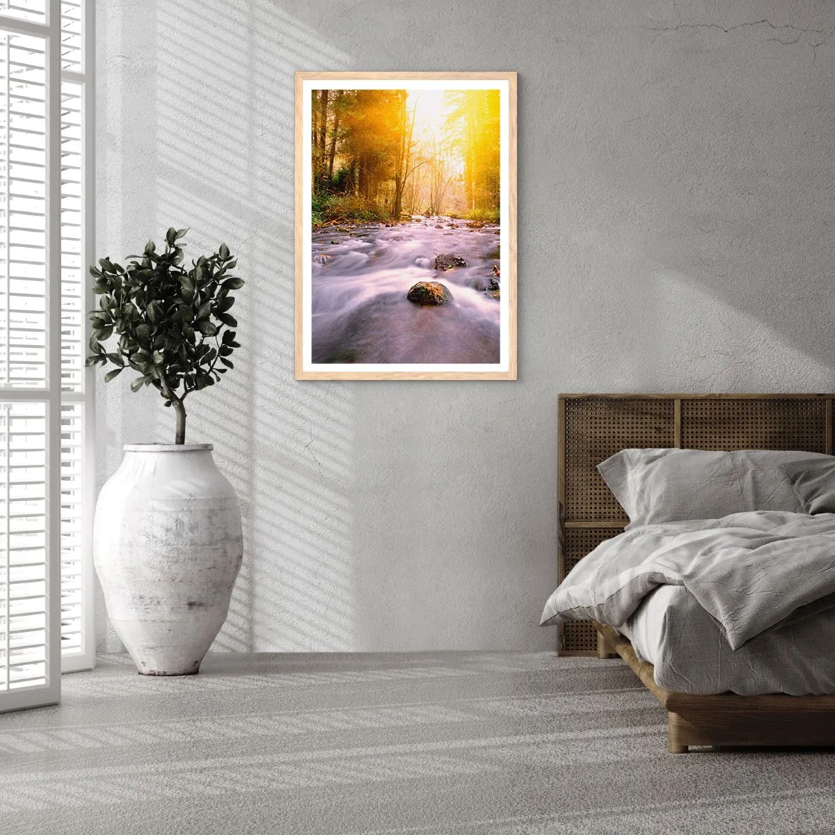 Affisch i ram av ljusek - Malakit i silver-guld infattning - 50x70 cm