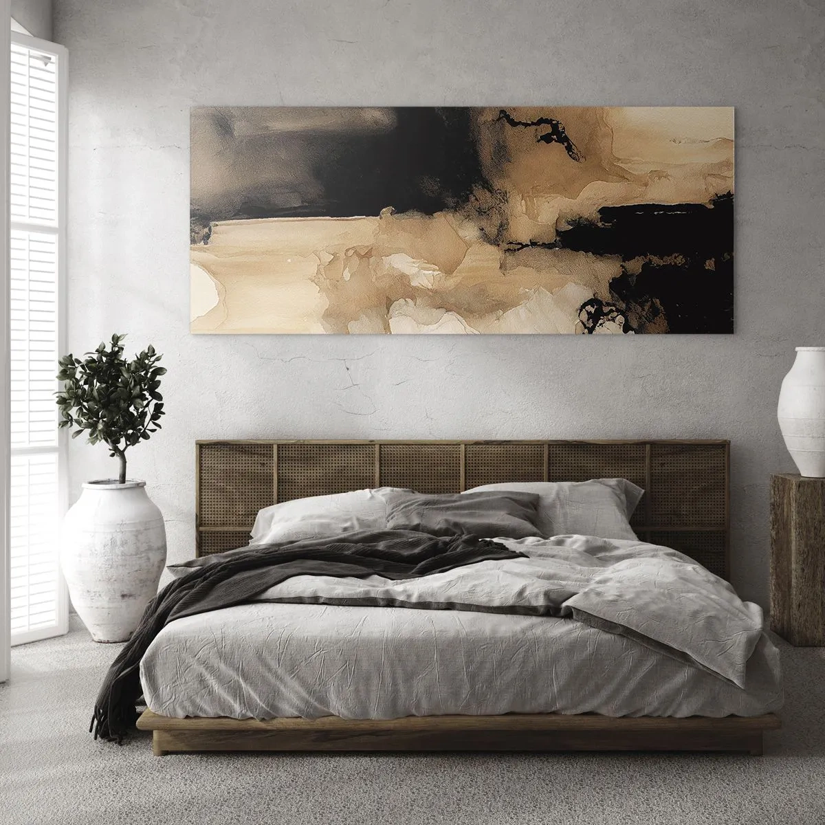 Glastavla - Bild på glas - Intrigerande abstraktion - 90x30 cm