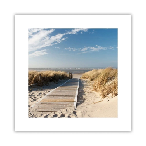 Affisch - Bortom sanddynan, i gräsets brus - 30x30 cm