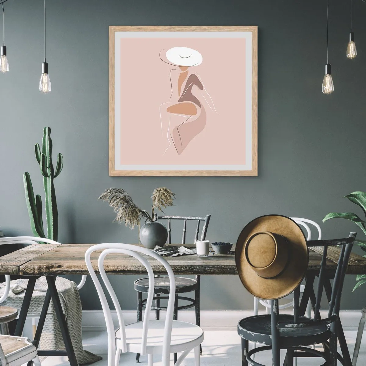 Affisch i ram av ljusek - Att vara dam - 40x40 cm