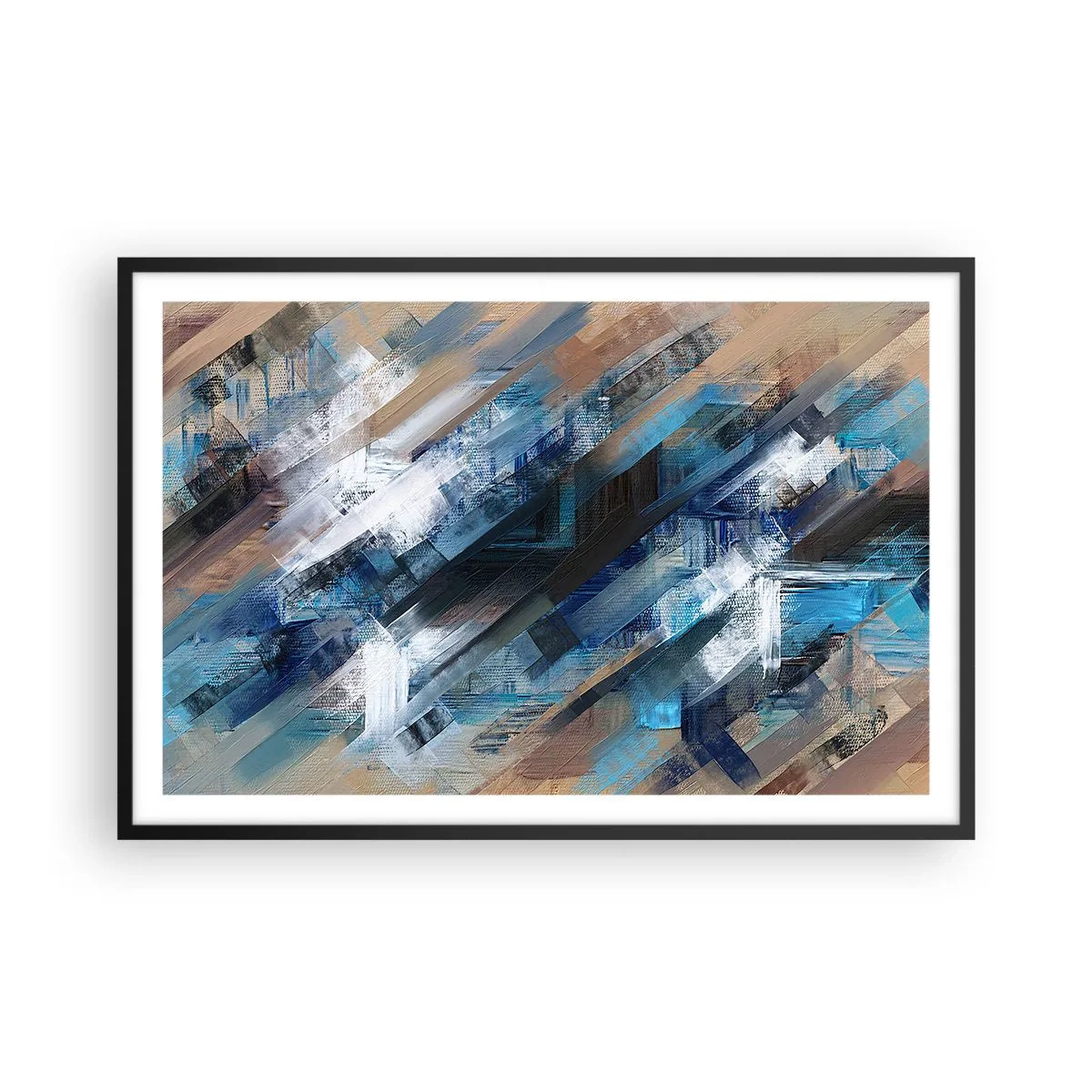 Affisch i svart ram - På en blå sluttning - 91x61 cm