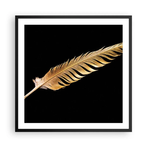 Affisch i svart ram - Fjäder... - 60x60 cm