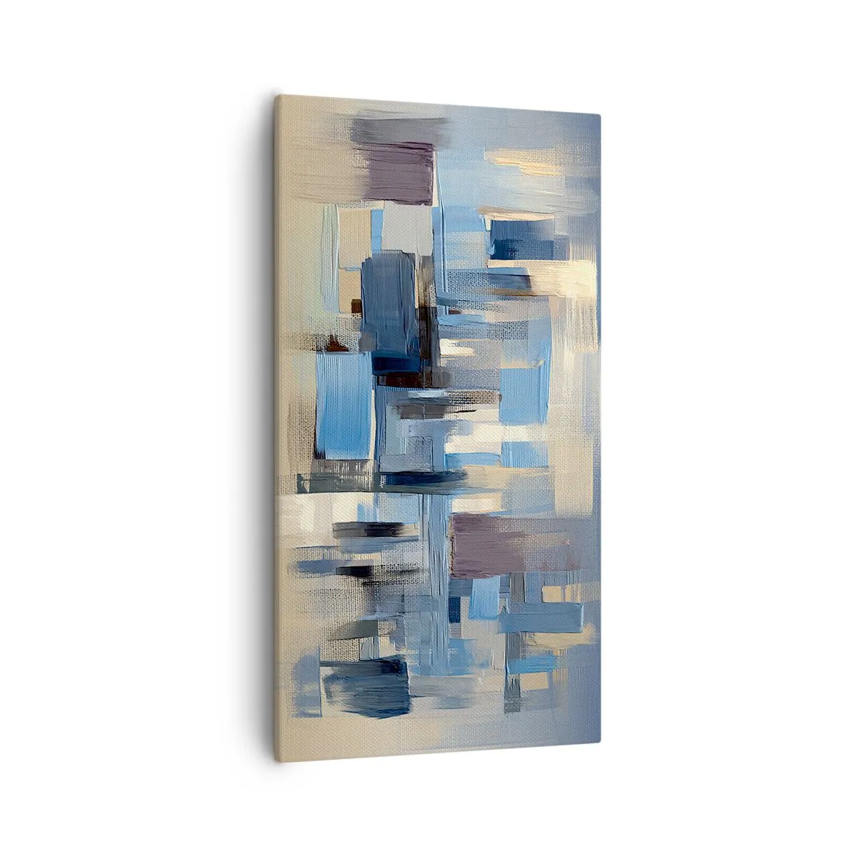 Canvastavla - Bild på duk - Blå konstruktion - 55x100 cm