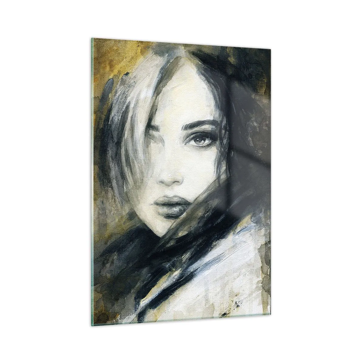Glastavla - Bild på glas - Mera oskyldig eller sensuell? - 50x70 cm