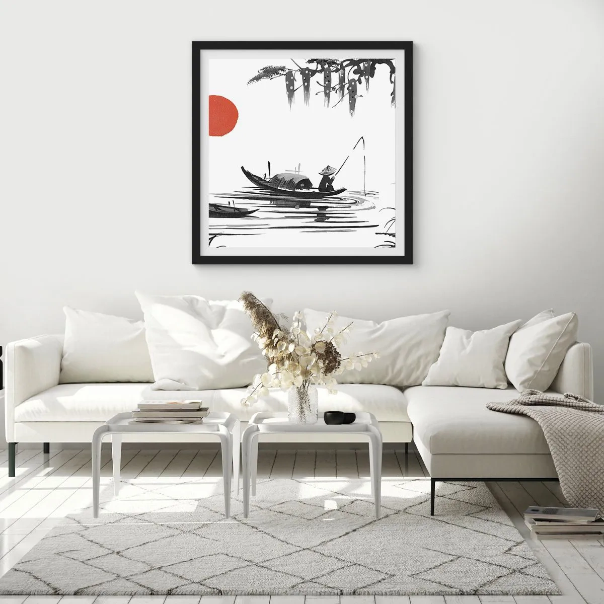 Affisch i svart ram - Asiatisk eftermiddag - 30x30 cm