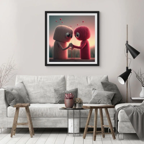 Affisch i svart ram - Alla får lov att älska - 60x60 cm