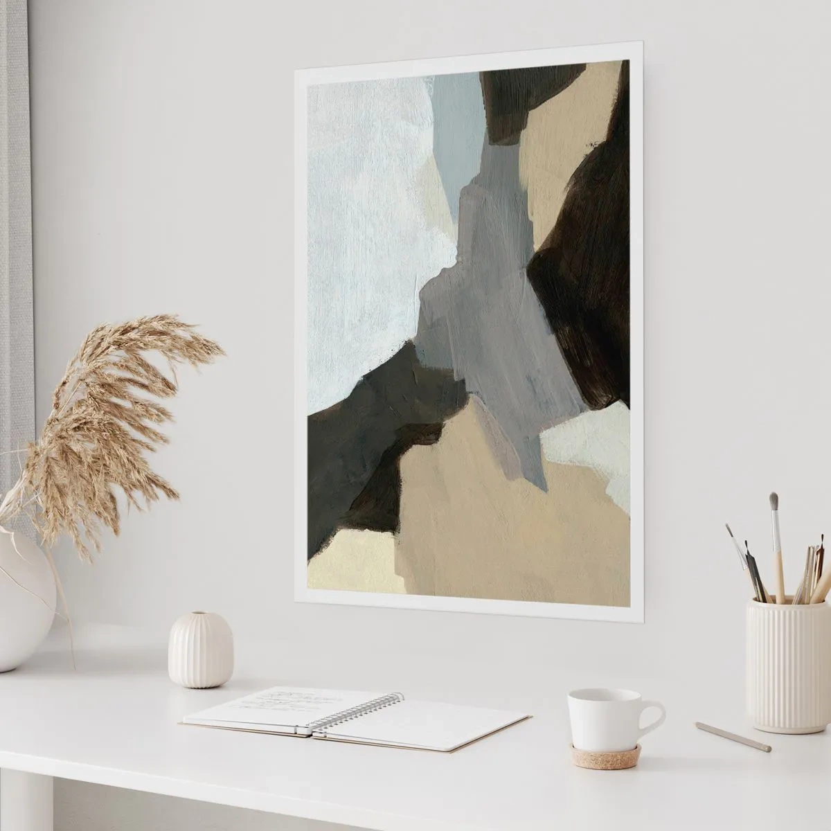 Affisch - Abstraktion: avgrening av det gråa - 50x70 cm