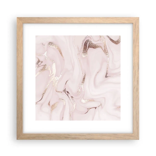 Affisch i ram av ljusek - Rosa raseri - 30x30 cm