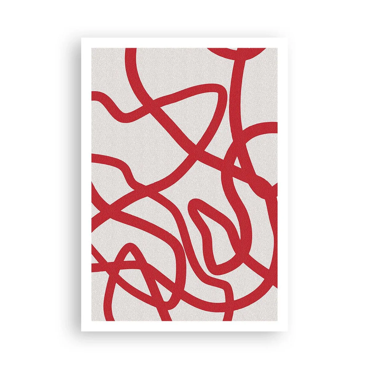 Affisch - Rött på vitt - 70x100 cm