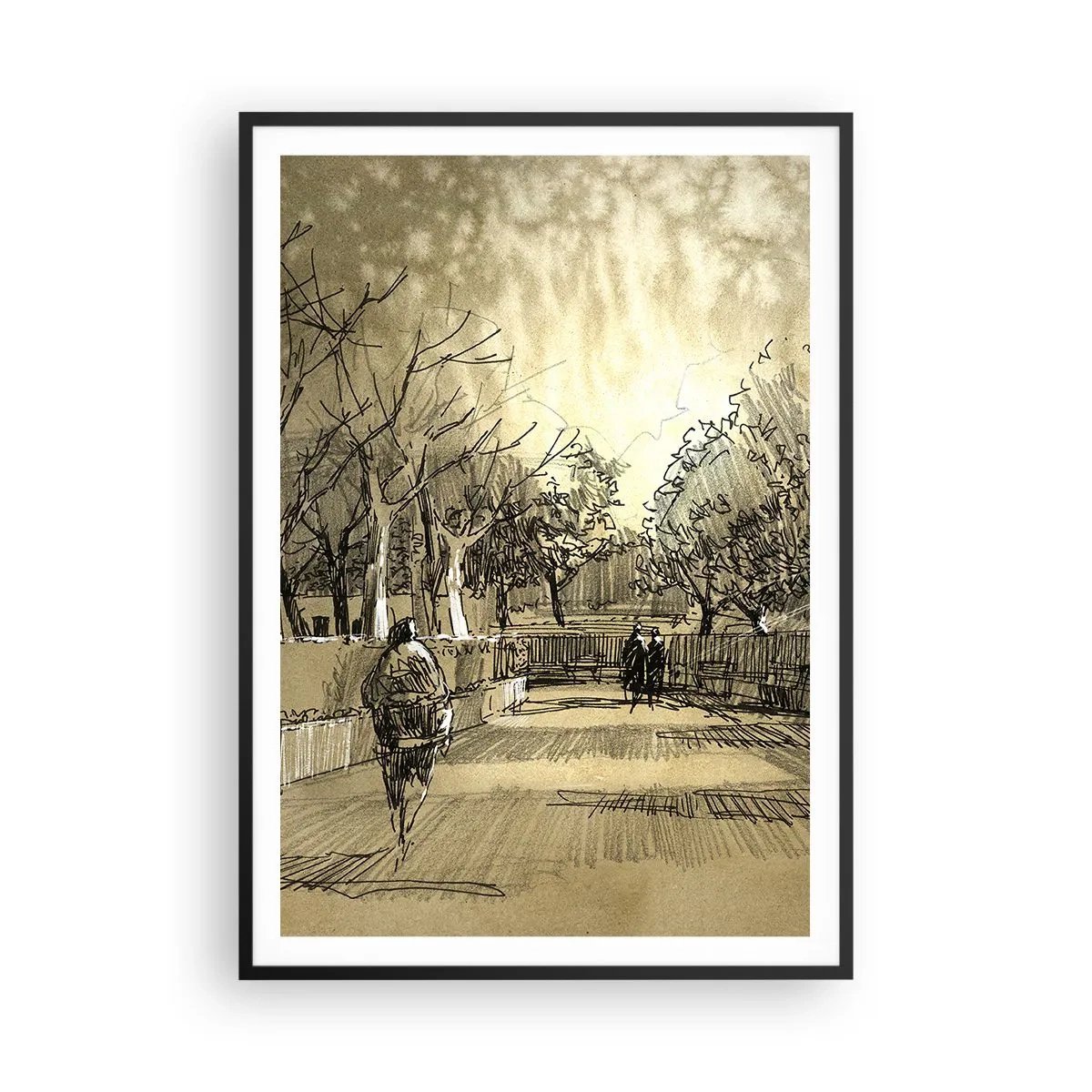 Affisch i svart ram - En stund fångad med penna - 70x100 cm