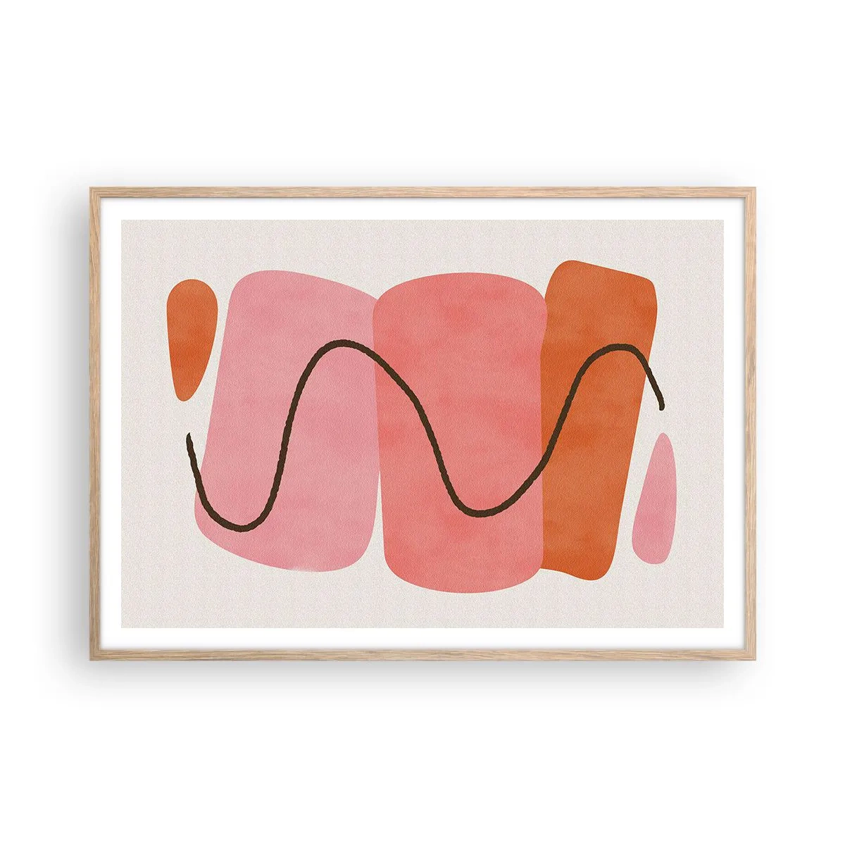 Affisch i ram av ljusek - Formernas mjuka rörelse - 100x70 cm