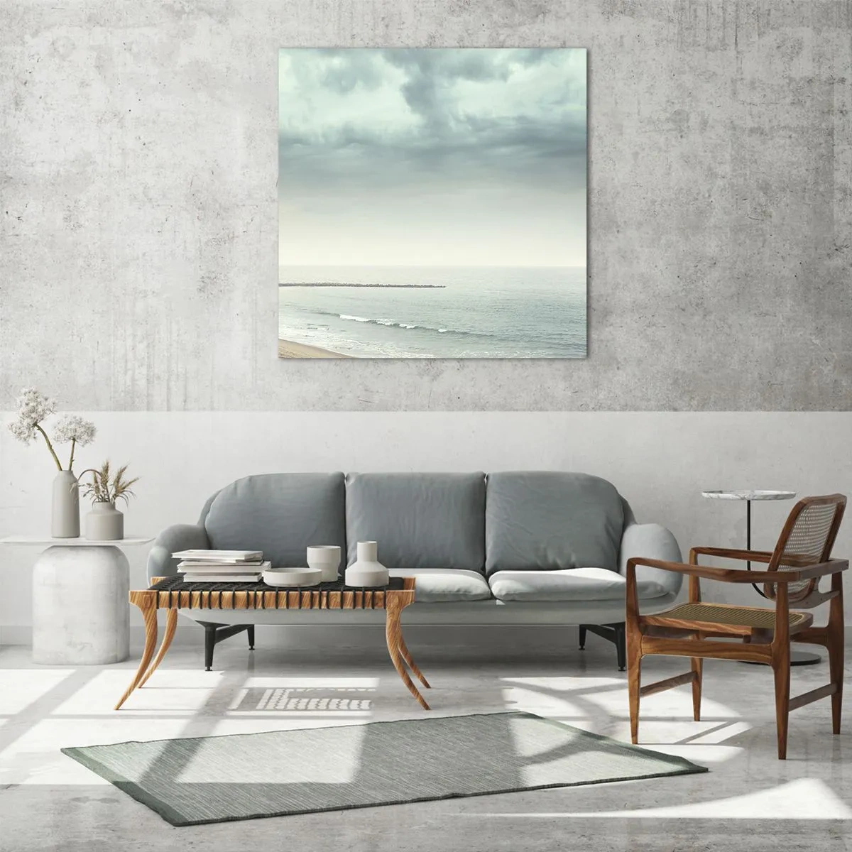 Glastavla - Bild på glas - På jakt efter frid - 60x60 cm