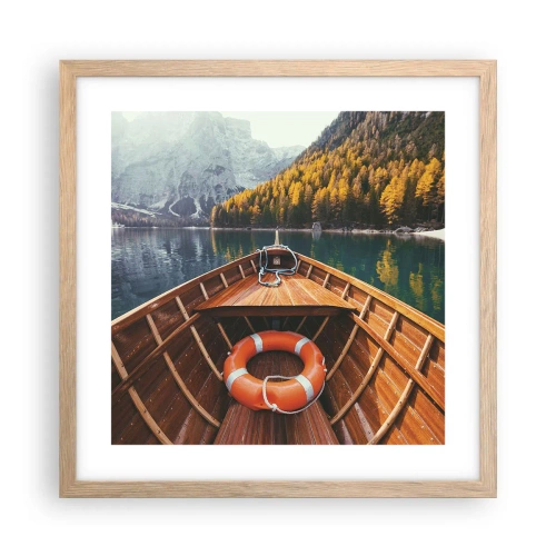 Affisch i ram av ljusek - Utflykt i fjällen - 40x40 cm