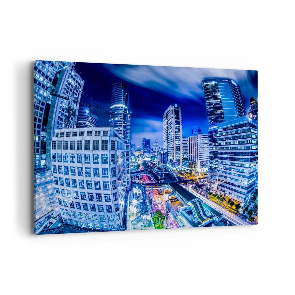 Canvastavla - Bild på duk - Stadens nattrytmer - 120x80 cm