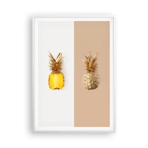 Affisch i vit ram - Ananas för oss - 70x100 cm