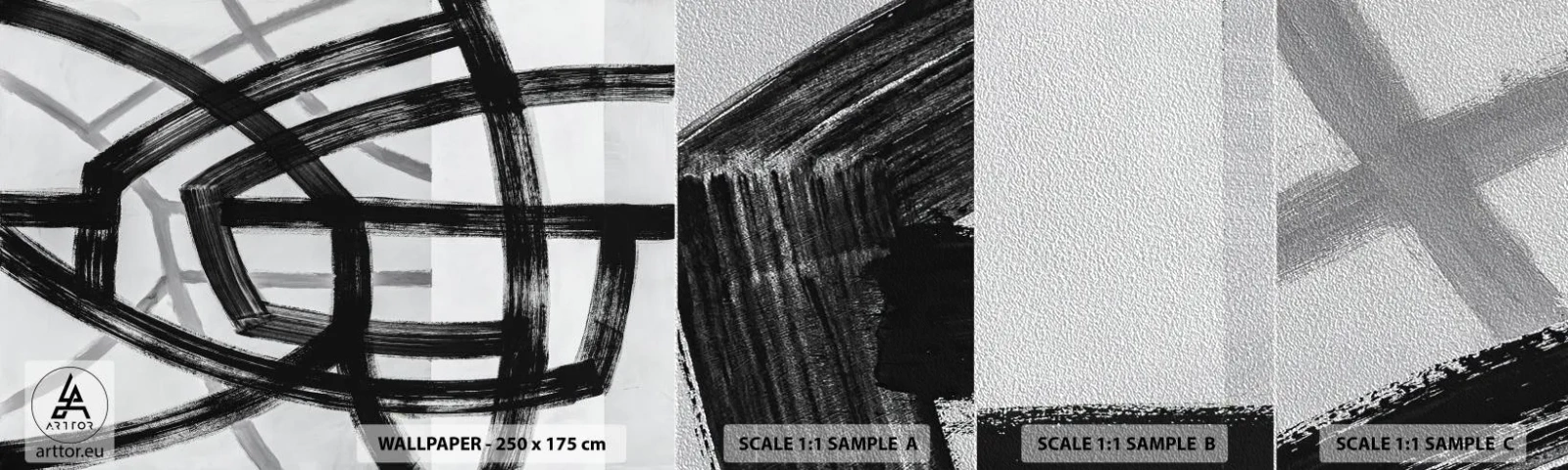 Provbit av fototapet Premium Sand - Att skapa djupet - Streck, Bit, Modern - 100x30 cm