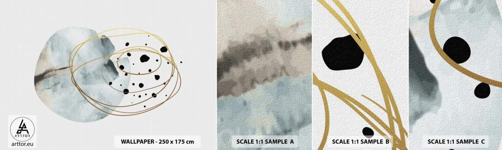 Fototapet Prov Standard Eco - I rummets famn - Abstraktion, Bit, Modernt mönster - 100x30 cm