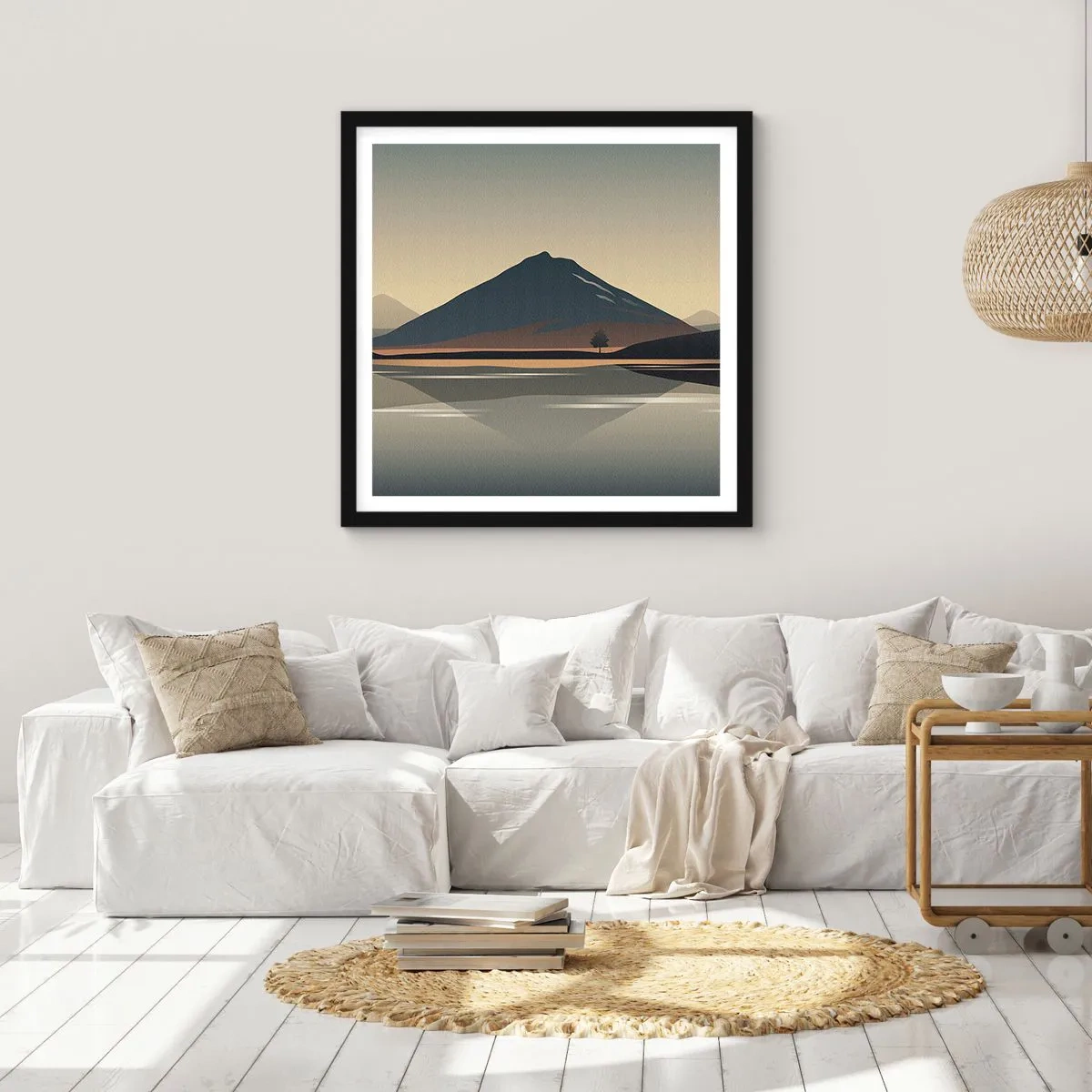 Affisch i svart ram - Spegelbild - 30x30 cm