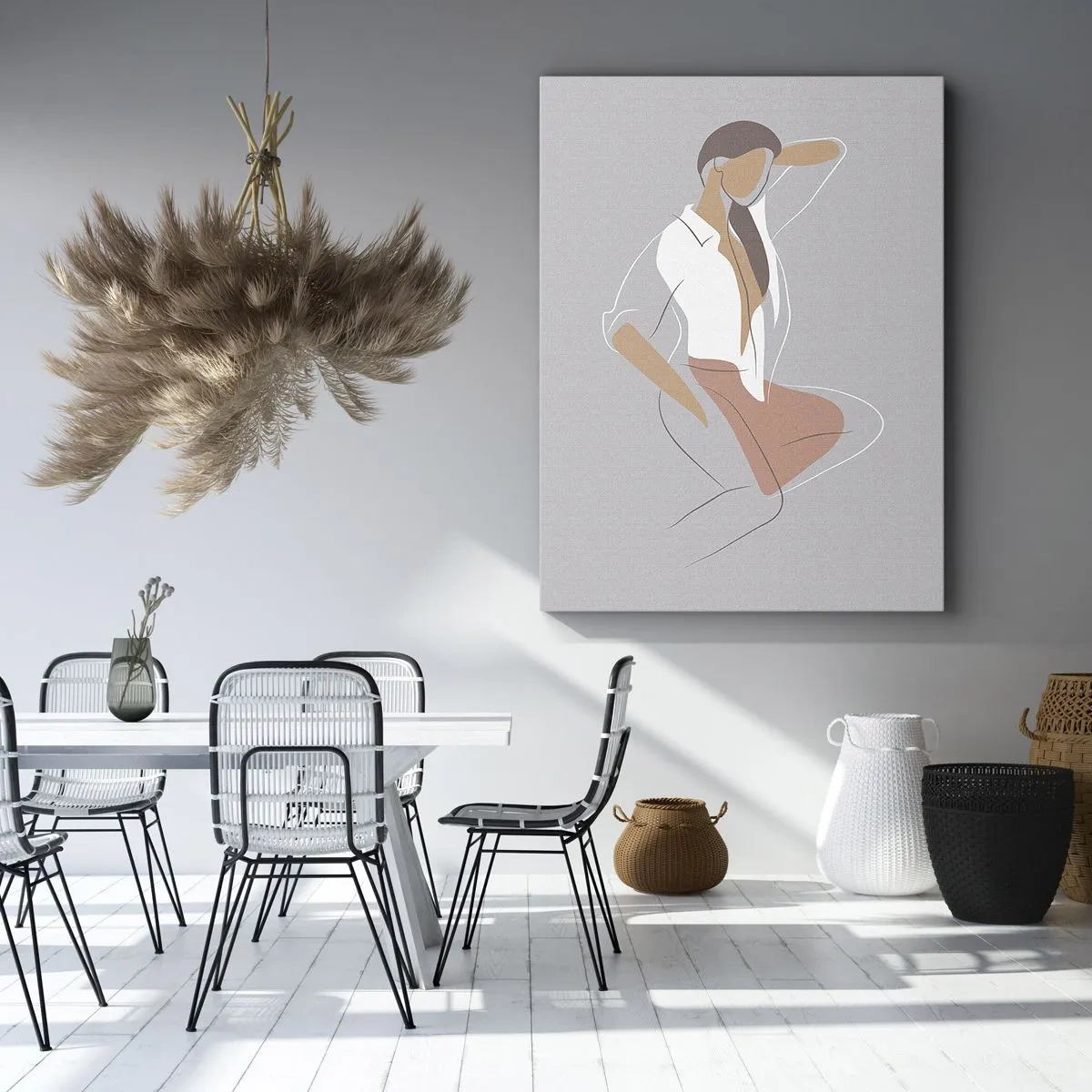 Canvastavla - Bild på duk - Charmens kontur - 55x100 cm