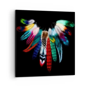 Canvastavla - Bild på duk - Indianskt halsband - 60x60 cm