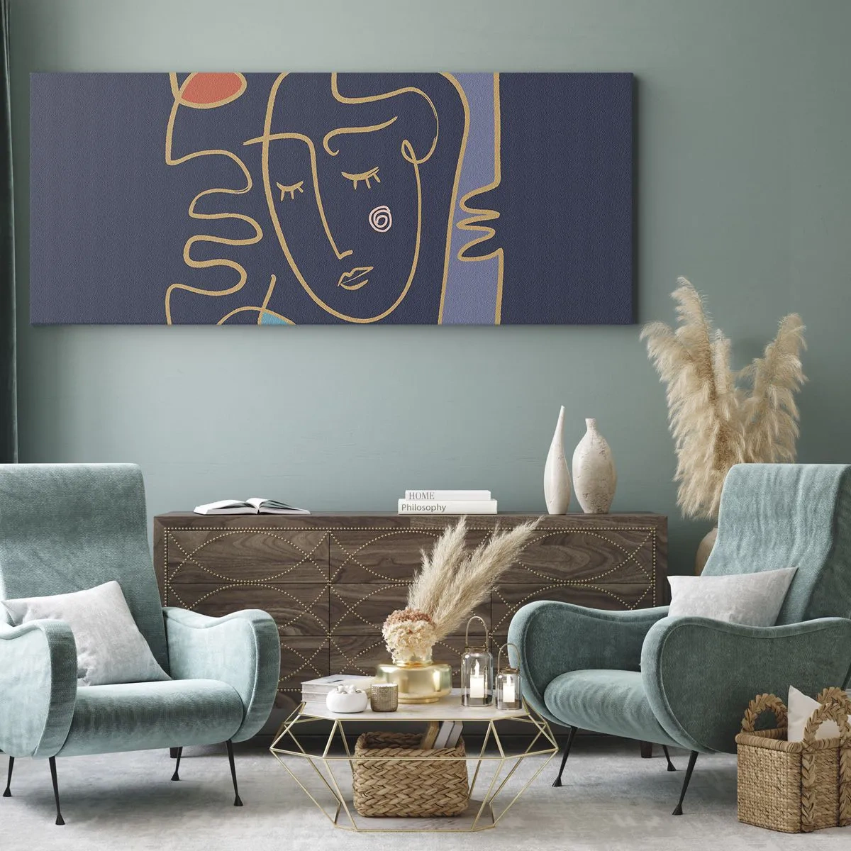 Canvastavla - Bild på duk - I drömmarnas värld - 160x50 cm