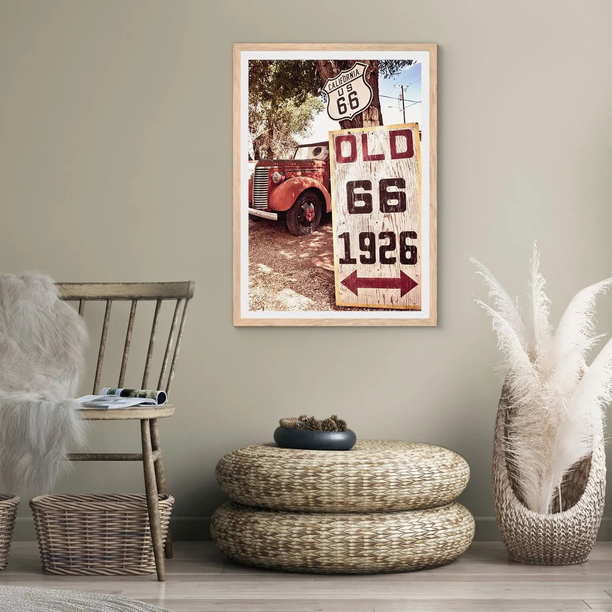 Affisch i ram av ljusek - Amerikanska provinsens legend - 50x70 cm