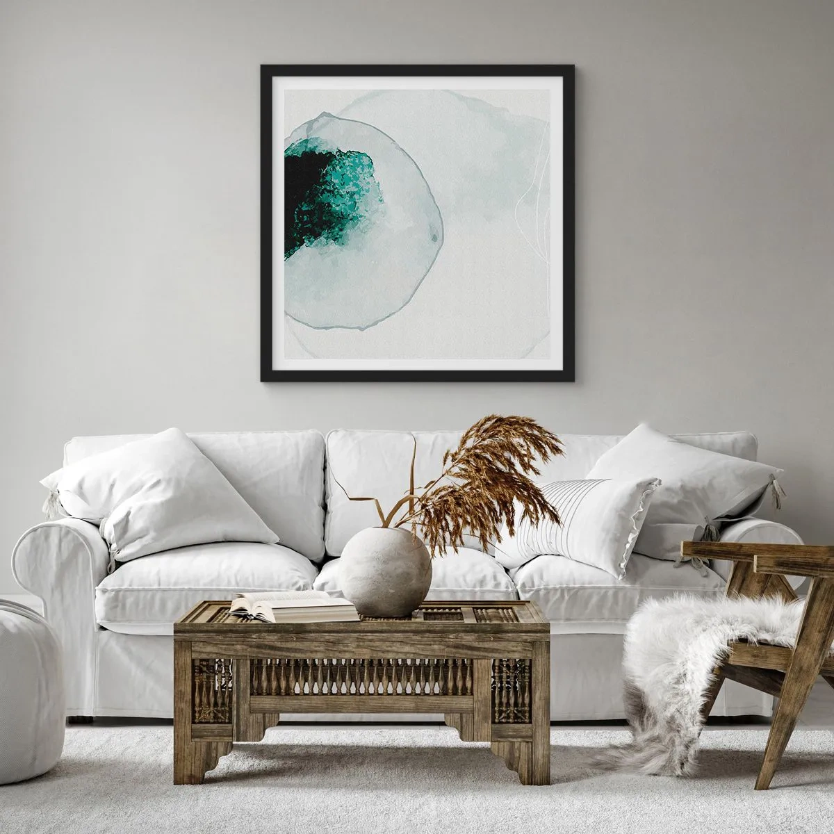 Affisch i svart ram - I en droppe vatten - 40x40 cm