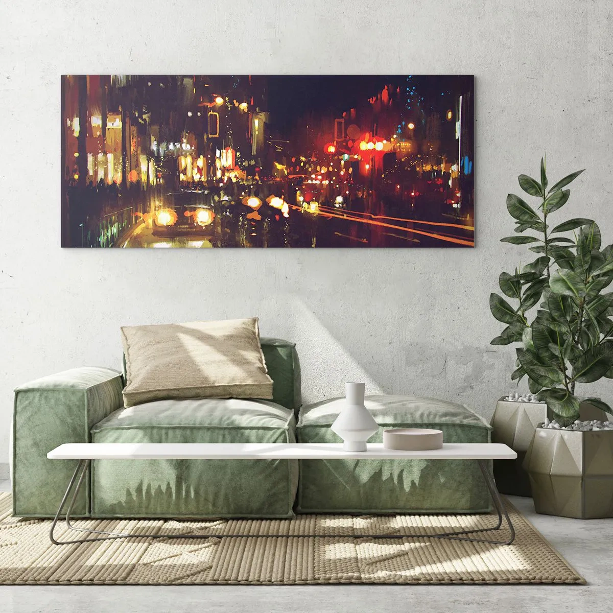Glastavla - Bild på glas - Doppad i nattljuset - 100x40 cm