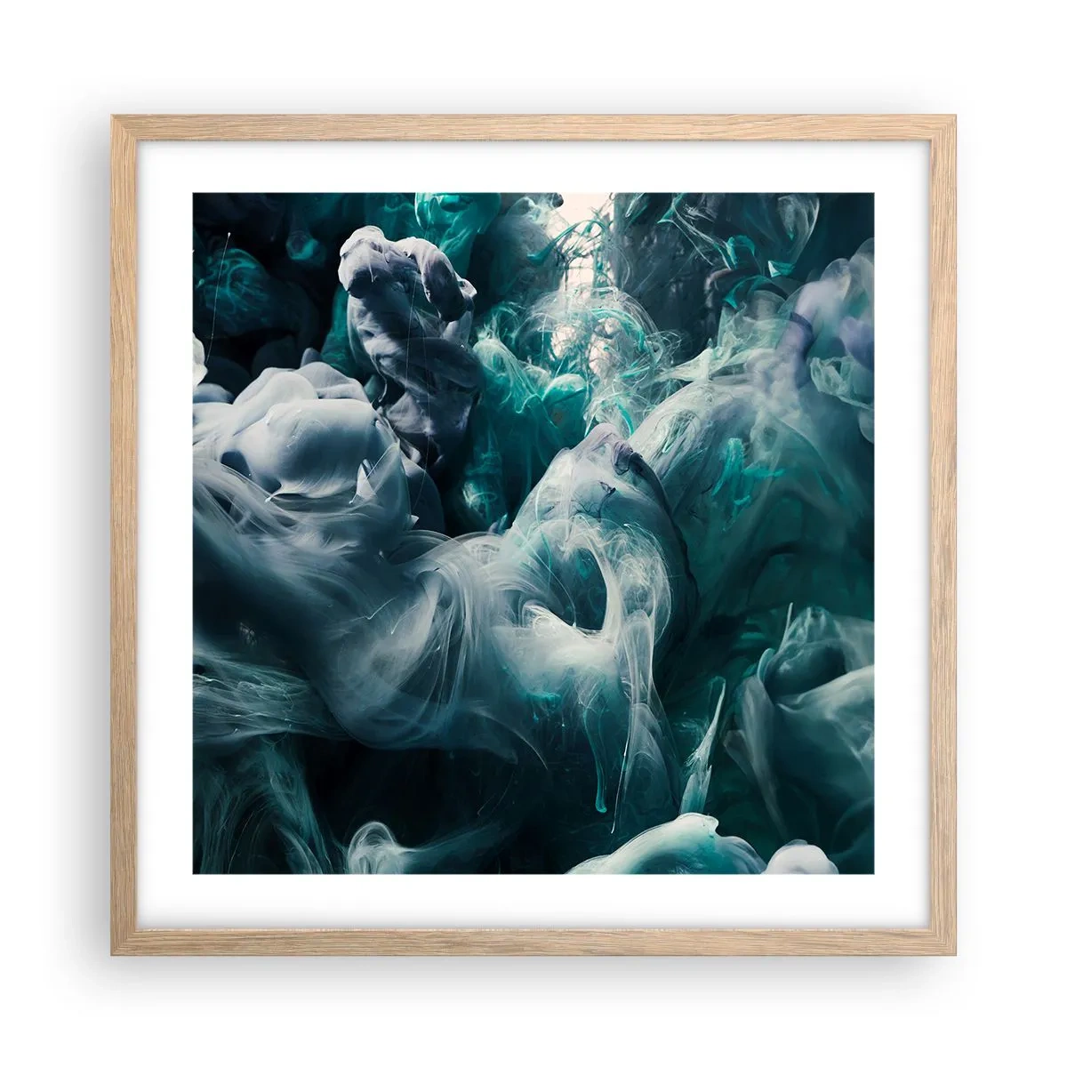 Affisch i ram av ljusek - Färg i rörelse - 50x50 cm