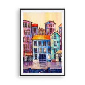 Affisch i svart ram - En sagostad  - 61x91 cm