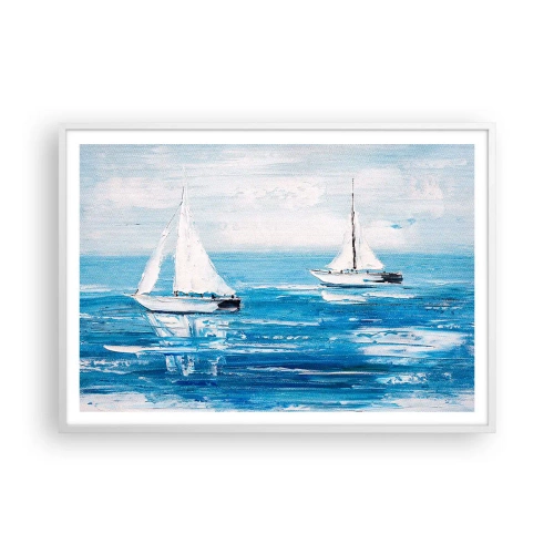 Affisch i vit ram - Med en vän vid din sida - 100x70 cm