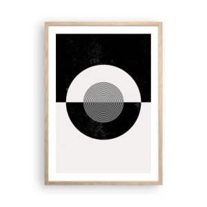 Affisch i ram av ljusek - Harmoni i svart och vitt - 50x70 cm