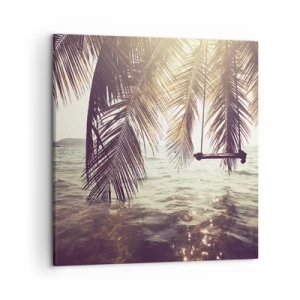 Canvastavla - Bild på duk - Gunga i molnen hur mycket du vill - 50x50 cm