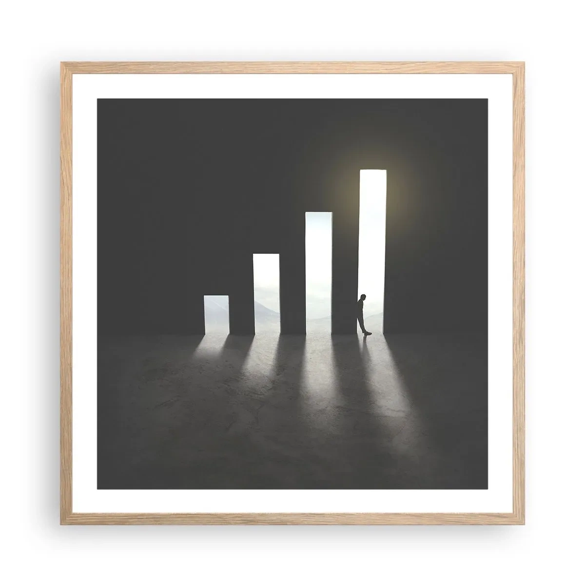 Affisch i ram av ljusek - Framgång - ett intryck - 60x60 cm