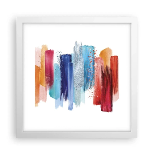 Affisch i vit ram - Upp och ner  - 30x30 cm