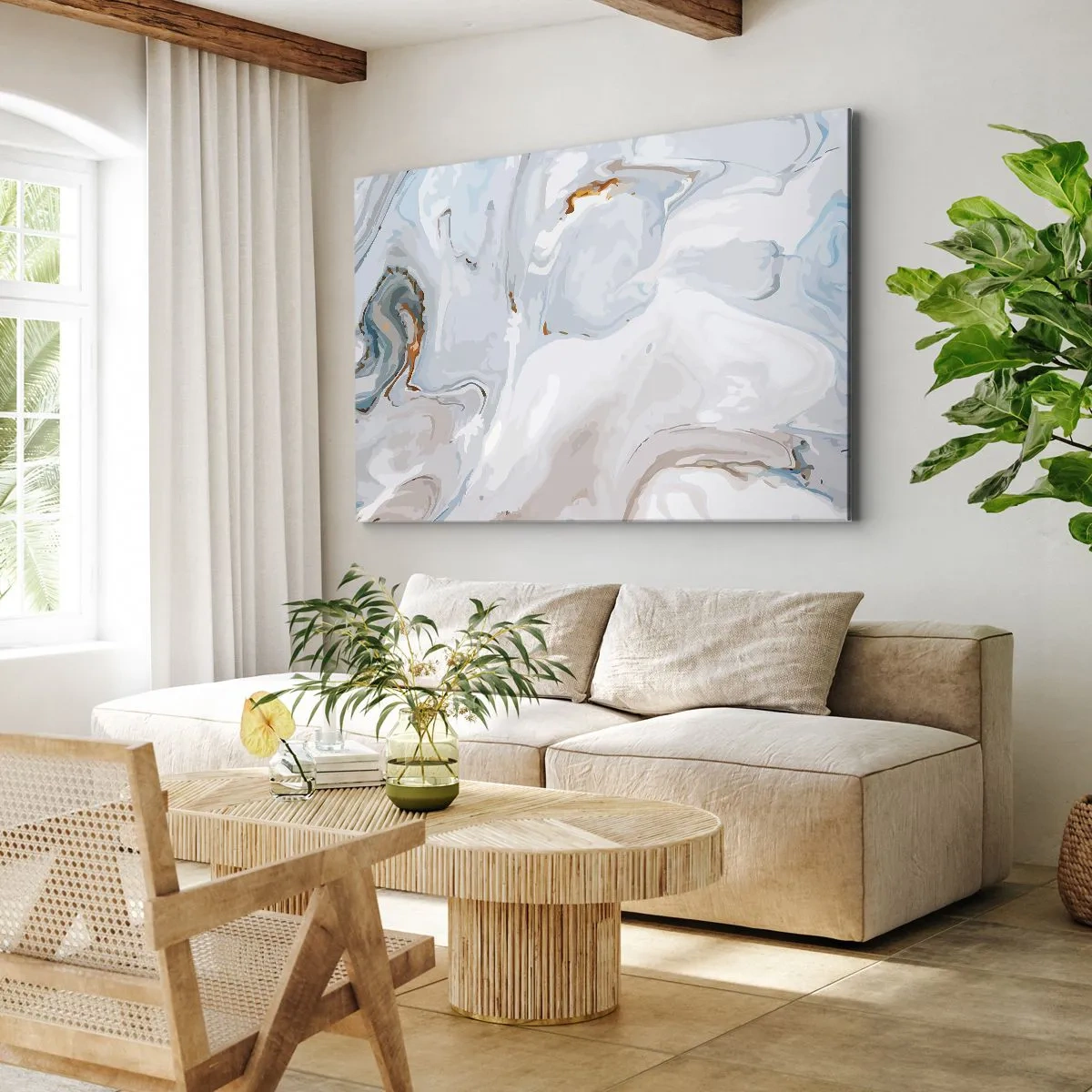 Canvastavla - Bild på duk - Utbuktande vithet - 70x50 cm