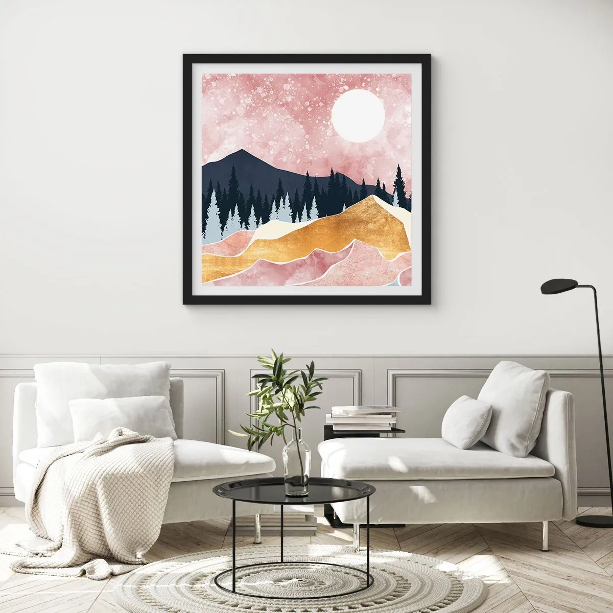 Affisch i svart ram - Nattvakt - 50x50 cm