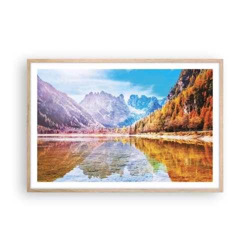 Affisch i ram av ljusek - Det är redan höst i fjällen - 91x61 cm