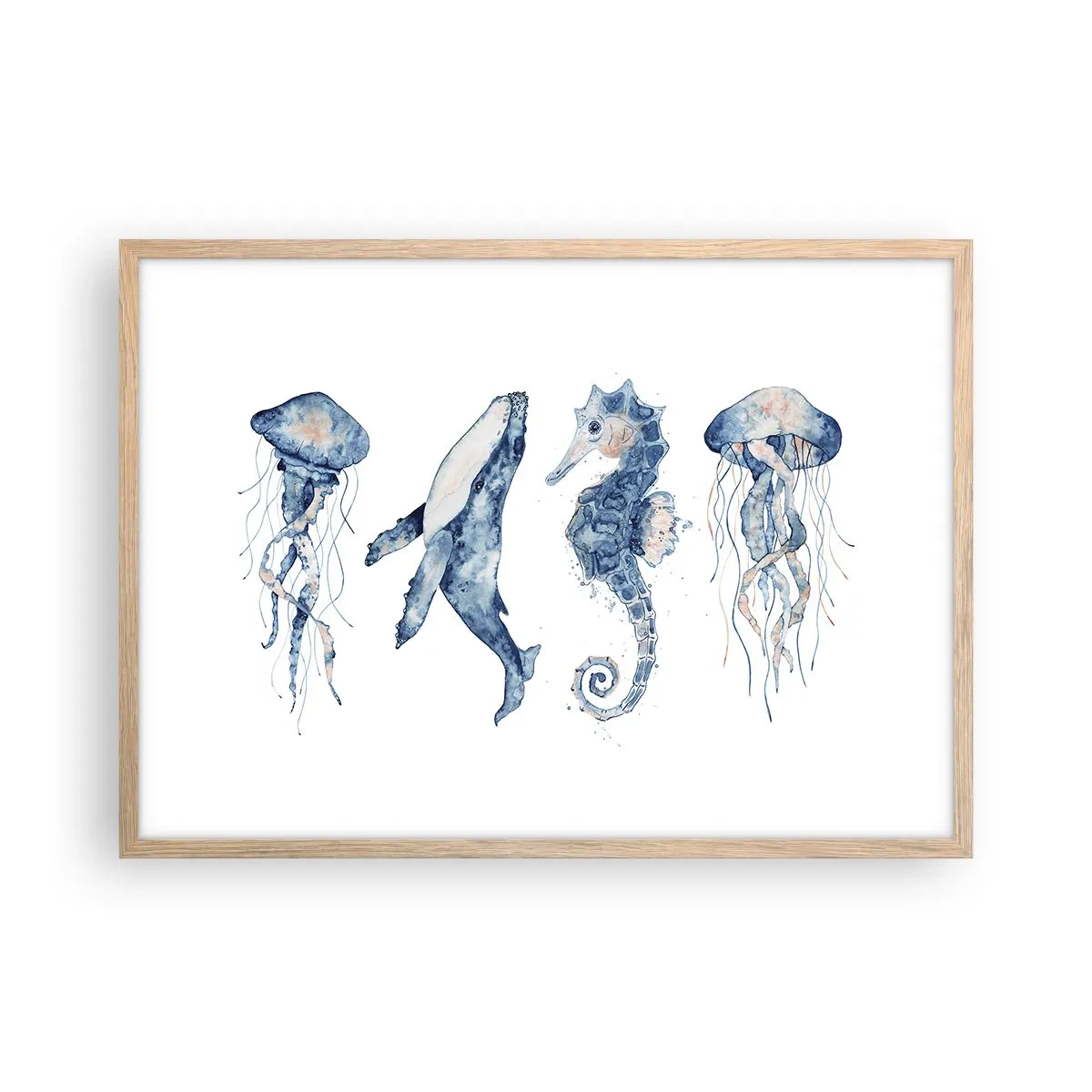 Affisch i ram av ljusek - Havets under - 70x50 cm