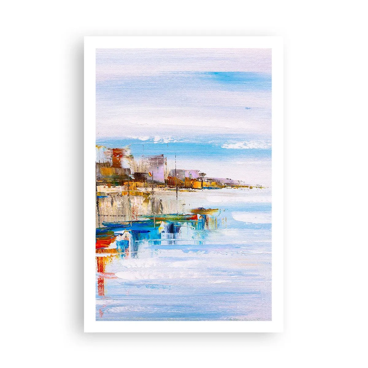 Affisch - Flerfärgad urban hamn - 61x91 cm