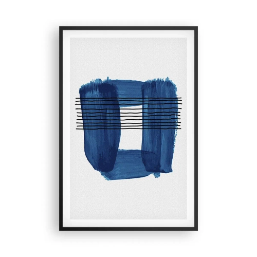 Affisch i svart ram - Svart-blå komposition - 61x91 cm