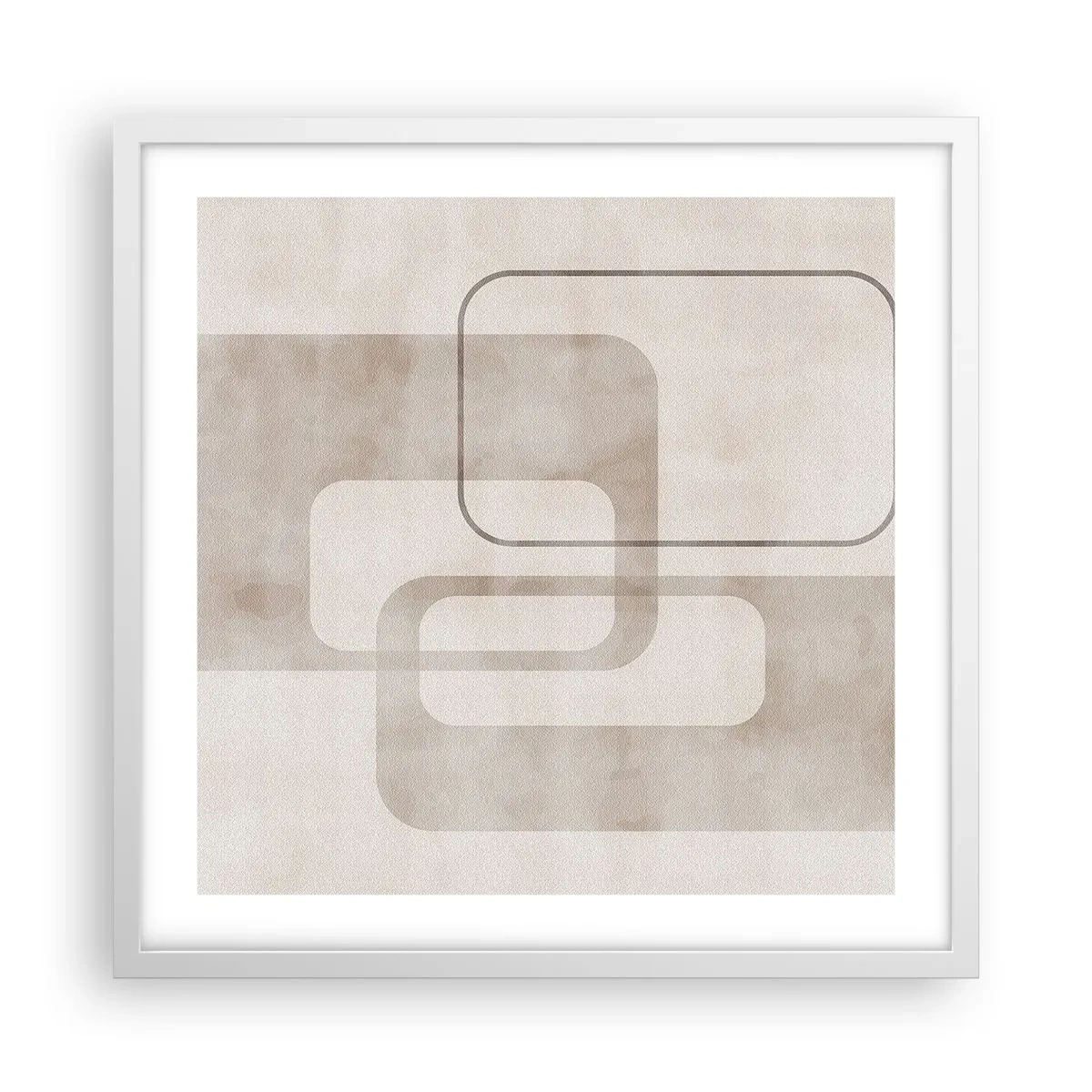 Affisch i vit ram - Geometrisk fug - 50x50 cm