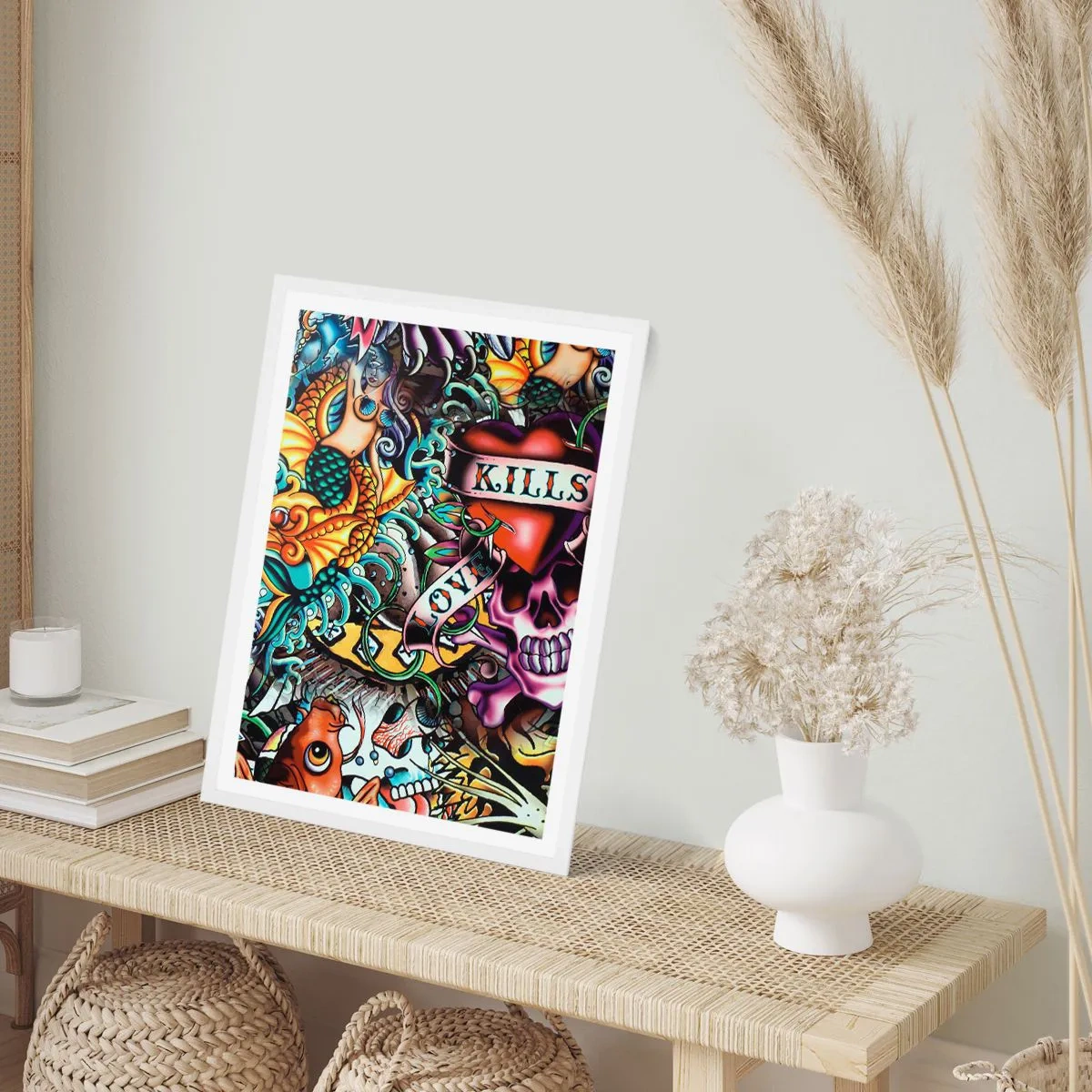 Affisch i vit ram - Tatuerarens dröm - 40x50 cm